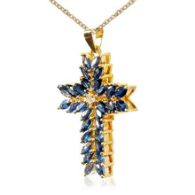 Charger l'image dans la galerie, Collier Croix Saphir
