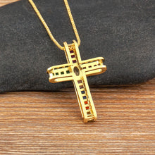 Charger l'image dans la galerie, Collier Croix Arc-En-Ciel
