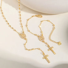 Charger l'image dans la galerie, ensemble bracelet et collier croix Rosaire

