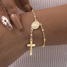Charger l'image dans la galerie, ensemble bracelet et collier croix Rosaire
