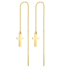 Charger l'image dans la galerie, Boucles d'oreilles Croix  Chaînes Élégance
