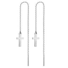 Charger l'image dans la galerie, Boucles d'oreilles Croix  Chaînes Élégance
